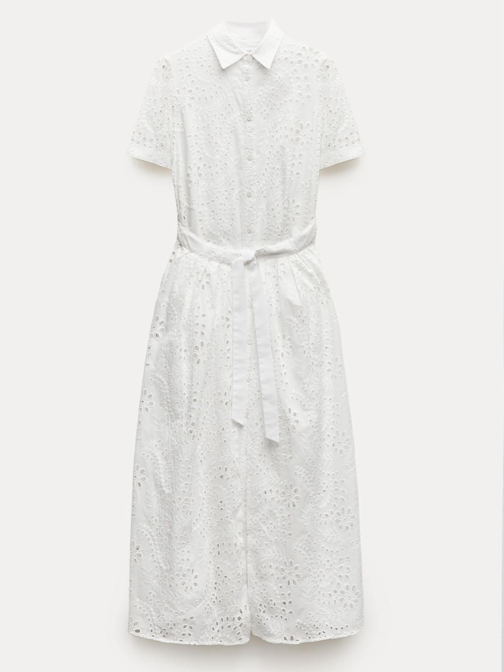 ZW Collection Embroidered Shirtdress in White Like New